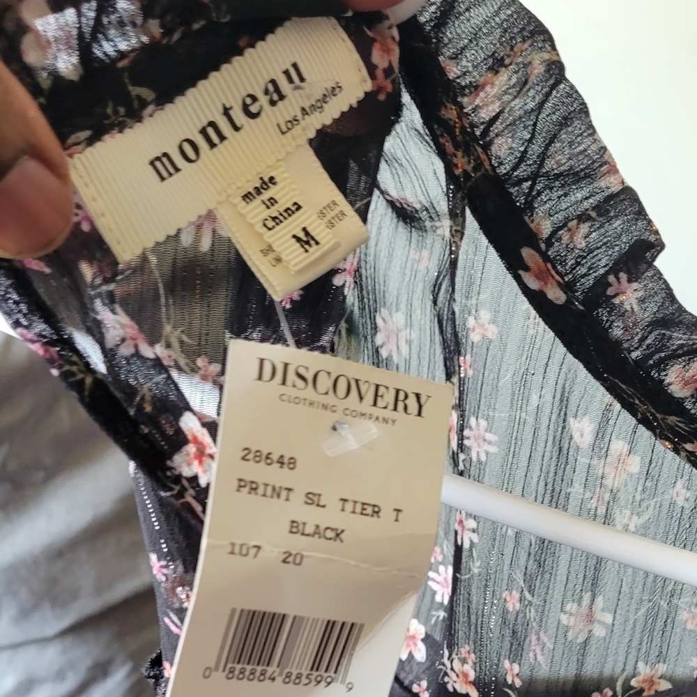 Black Floral Sheer Maxi Top